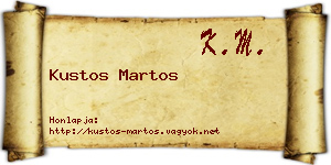 Kustos Martos névjegykártya